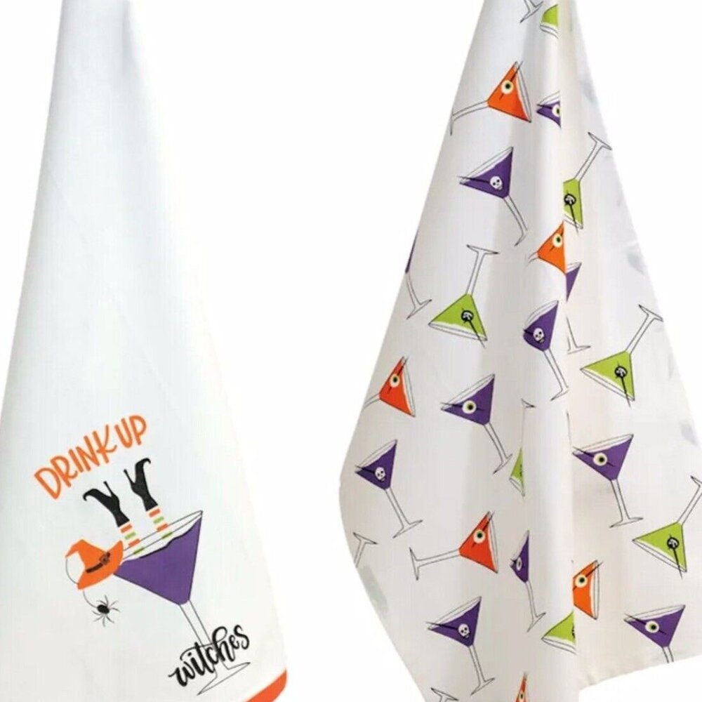 Tea Towel Set - Martini Drink Up Witches